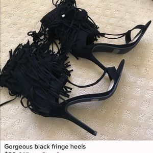 Black fringe heels- sold